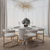 Designer glamor chair, gold, boucle, for the dining room, modern, half-round, for the dressing table, steel MARCO 