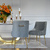 Krzesło glamour, designerskie, tapicerowane,  z kołatką, nowoczesne,  do jadalni, do toaletki, szare, złote PALOMA