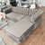 Chesterfield corner sofa with fold-out bedroom function, upholstered in glamour style