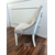 Grauer Glamour-Stuhl mit gesteppter Rückenlehne, klassisch, für das Esszimmer, mit Klopfer, New York, modern, silberfarben PRINCE II 
