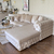 Sofa glamour nowoczesna narożna, pikowana z poduszkami, wygodny narożnik rozkładany MILANO