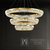 Krištolo sietynas, auksinis, dizaineris, išskirtinis modernaus stiliaus, žiedas, pakabinamas šviestuvas BELLINI XL 