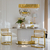 Designerskie krzesło glamour, złote, boucle, do jadalni, nowoczesne, półokrągłe, do toaletki, stalowe MARCO 