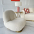 Swivel armchair modern round designer boucle beige LONDON 