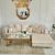 Sofa narożna z listwami, nowoczesny narożnik, do salonu, rozkładana, designerska złota, srebrna z listwami MONACO