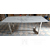 Modernus žavingas valgomojo stalas, plieninis, baltu viršumi, sidabrinis KENT OUTLET 