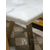 Stół glamour, nowoczesny do jadalni, stalowy,  z białym blatem, srebrny 200x100cm KENT OUTLET