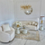 Glamour Beistelltisch, Nachttisch weiß. goldener KENDALL 