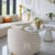 Swivel armchair modern round designer beige MIAMI boucle