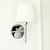 New York Classic Wandleuchte mit weißem Lampenschirm Wandleuchte für Wohnzimmer, Schlafzimmer, Badezimmer, Silber ANGELO K OUTLET 