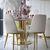 Modern glamor chair for the dining room, designer, round, beige, gold ENZO BOUCLE 