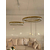 Żyrandol kryształowy BELLINI M 80 cm złoty, designerski, ekskluzywny w stylu nowoczesnym, ring, lampa wisząca 