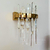 Kinkiet kryształowy, złoty, glamour, designerska lampa ścienna BULGARI 