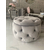 Round pouffe, for the bedroom, dressing table, upholstered, quilted, Paula glamor pouf 