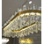 Crystal chandelier, glamor, gold, oblong, designer, exclusive in a modern style, pendant lamp above the table BULGARI L 100cm 