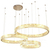 Crystal chandelier, ring, gold, modern glamor pendant lamp for the living room, adjustable ECLIPSE XL