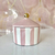 Dekorativer Behälter mit rosa und weißen Streifen DEKORATIONEN