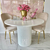 Glamour pietų stalas, art deco, medinis, lakuotas, dizaineris, baltas OVALAS 110 cm 