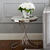 Glamour-Beistelltisch, Nachttisch aus weißem Marmor ALICE SILVER OUTLET 