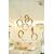 Modernus sietynas, spalvingas pakabinamas šviestuvas, auksinis, apvalus, dizainerių, išskirtinis, pakabinamas lubų šviestuvas ROUND M 