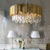 Glamor chandelier EMPIRE 60cm luxurious crystal round hanging lamp, gold OUTLET 