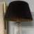 Elegantiškas juodos ir auksinės spalvos klostuotas šviestuvo gaubtas BOUILOTTE 36 cm OUTLET 