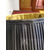 Elegantiškas juodos ir auksinės spalvos klostuotas šviestuvo gaubtas BOUILOTTE 35 cm OUTLET 