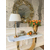 Glamour modernaus stiliaus konsolė su balto marmuro viršumi, ART DECO auksu OUTLET 
