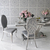 Krzesło glamour, luksusowe, stalowe, nowoczesne, szare, srebrne AZURO OUTLET 