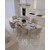 Glamouröser Tisch MILANO, exklusiv für das Esszimmer, modern, weiße Marmorplatte, goldene Marmorbeine 