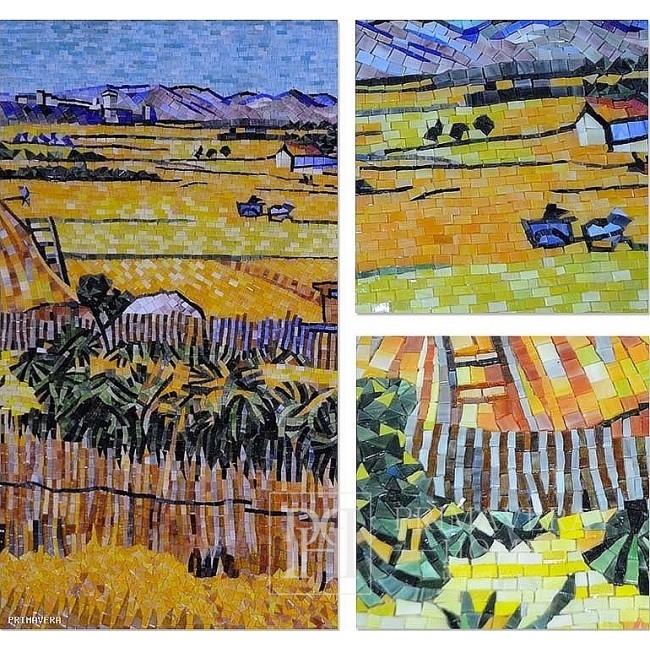 Glasmosaik Van Gogh Weizenfeld