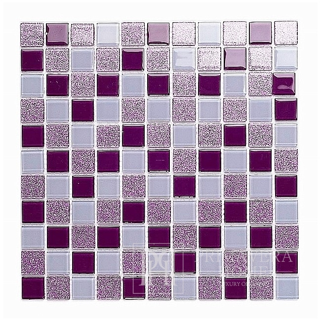 Glass mosaic with glitter FIOLET MIX VANESA