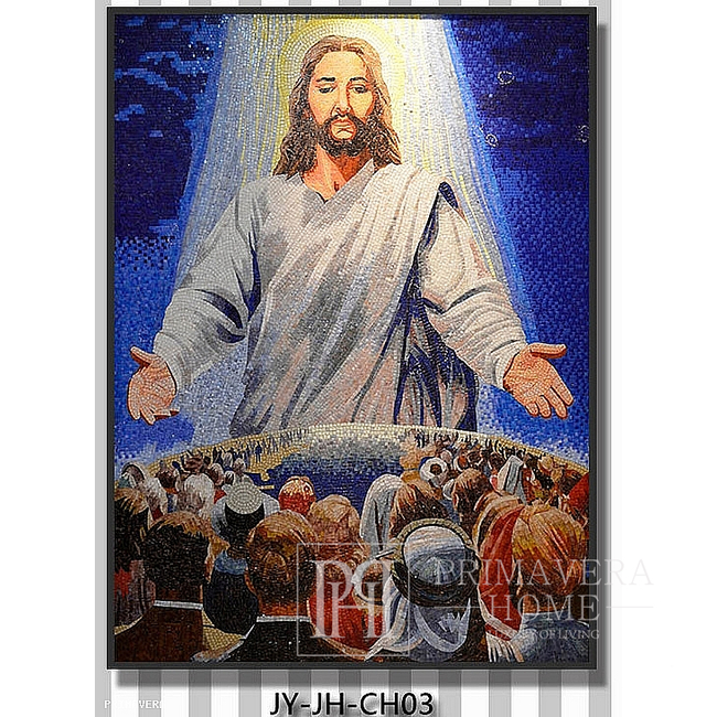 Glass mosaic religious painting of christian religious