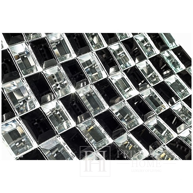 Diamant-Glasmosaik Schwarz und Weiß Hermine Schachbrett
