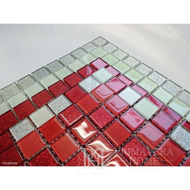 Glass mosaic with brocade RED MIX MARY