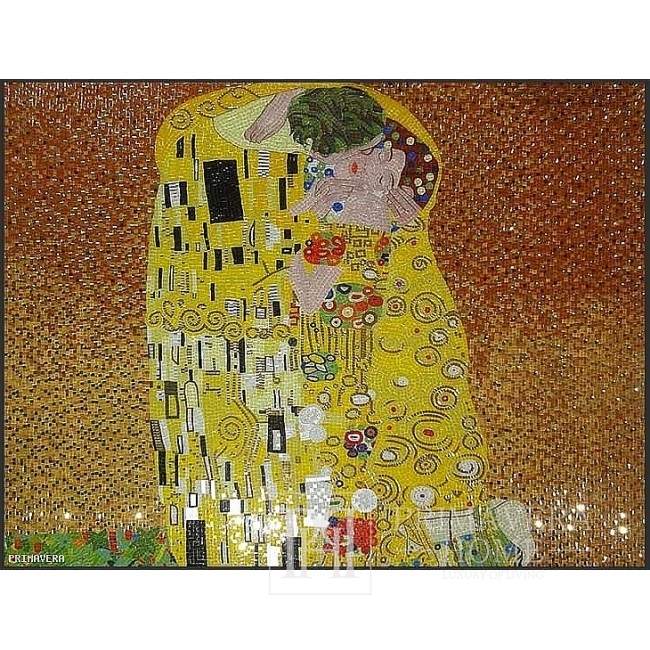 Bild aus einem Glasmosaik Kuss (Gemälde von Gustav Klimt)