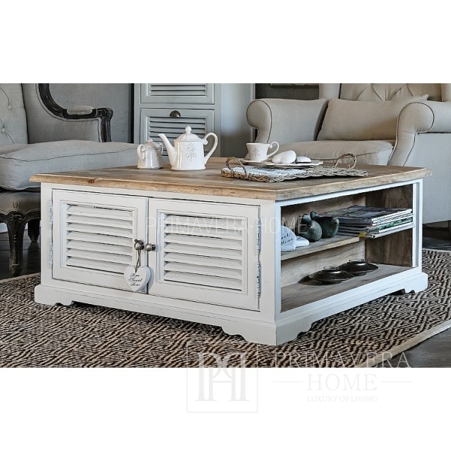 High dresser in Provencal Hamptons style, shabby chic white