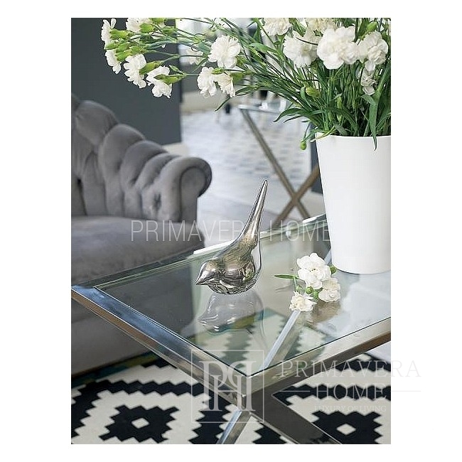 Bench Coffee table stainless steel silver NEW YORK