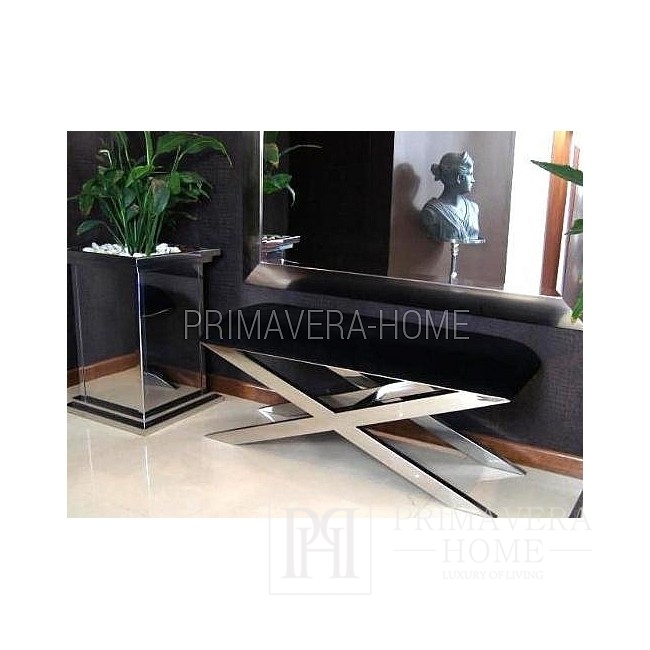 Seat, bench CRISS CROSS ELEGANCE silver stainless steel