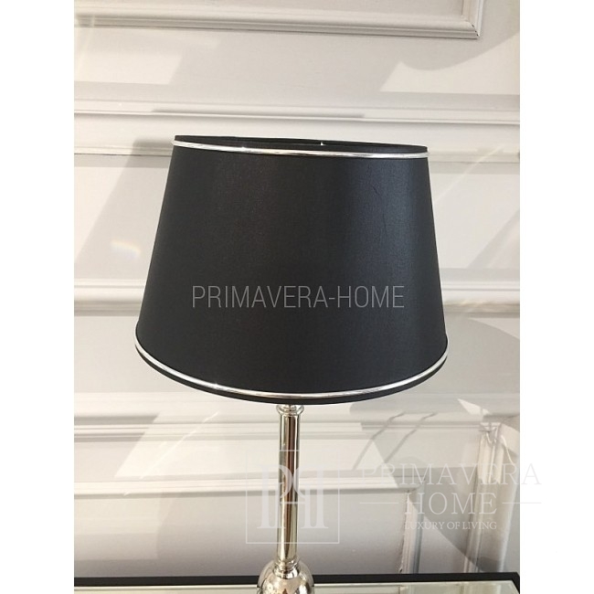 Black lampshade with silver trimming