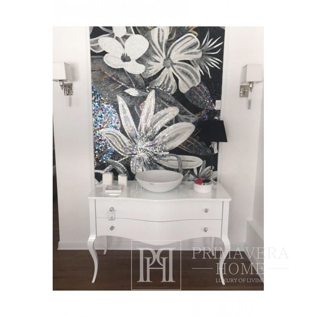 Bathroom dresser wooden high gloss glamour style glamour black white ELIZABETH