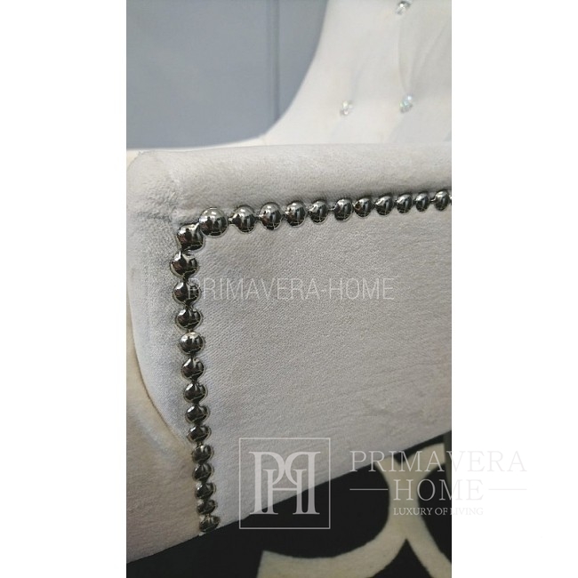 Upholstered chair with buttons of Swarovski crystals 54x46x97