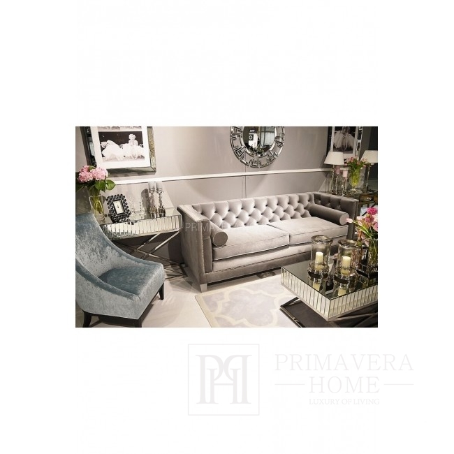 Sofa Nowojorska szara biała glamour MORIS