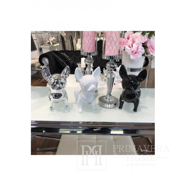 Glamour accessories, white, silver and black moneybox doggy