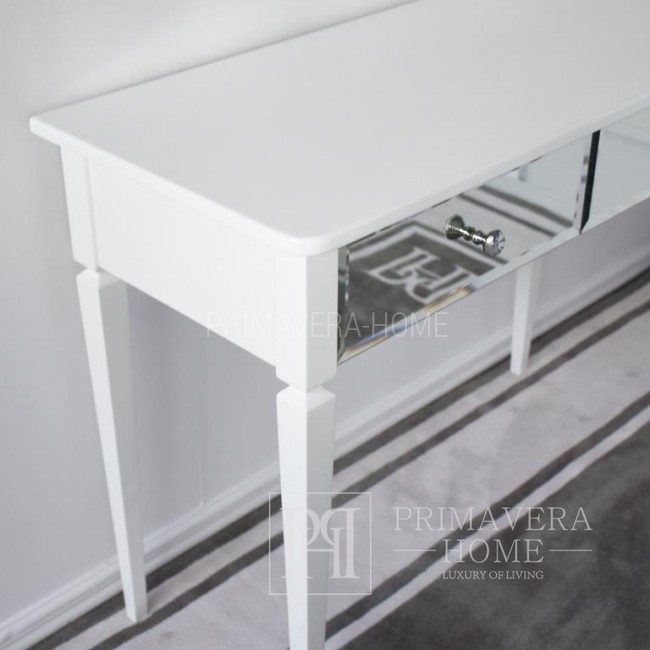 Mirror console ELEGANCE New York dressing table, hamptons style with drawers white