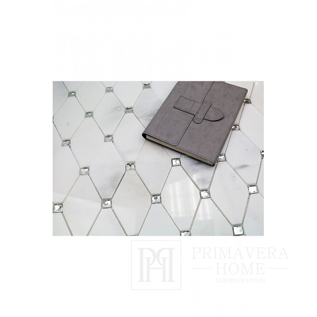 Biały marmur  Carrara octagon  Mozaika kamienna hexa Diament