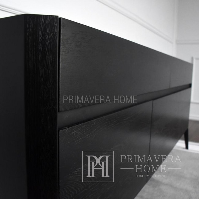 Modern oiled wooden oak chest of drawers with Concord quartz sintering