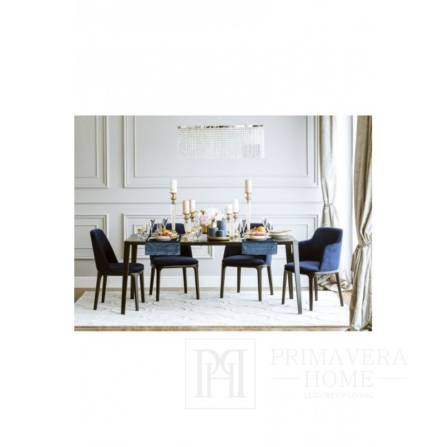 Krzesło glamour tapicerowane nowoczesne drewniane NAPOLI z podłokietnikem