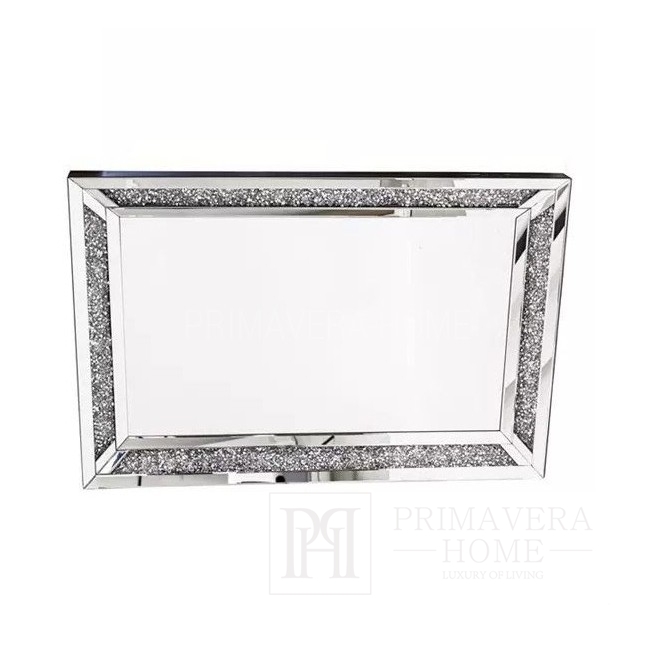 PAOLA silver glamour New York decorative mirror 120x80 cm
