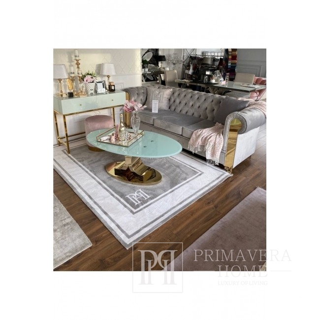 Sofa tapiecerowana glamour nowojorska nowoczesna tapicerowana do salonu  złota AVIATOR GOLD